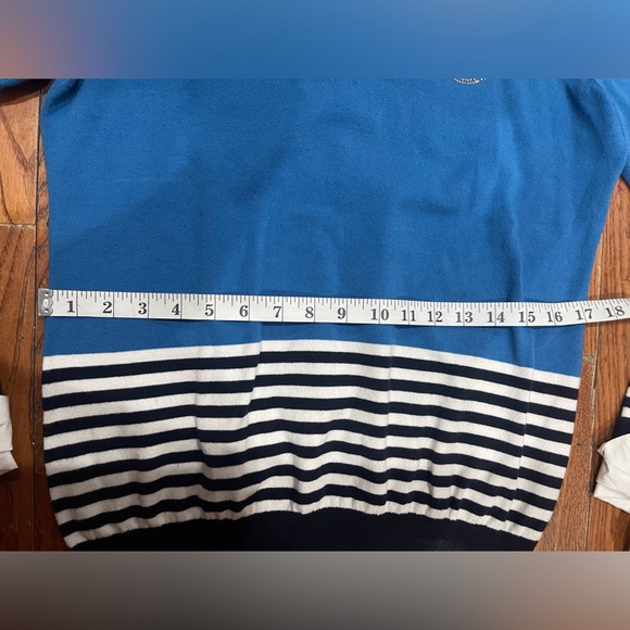Tommy Hilfiger Blue and White Striped Crewneck Sweater - Picture 4 of 9